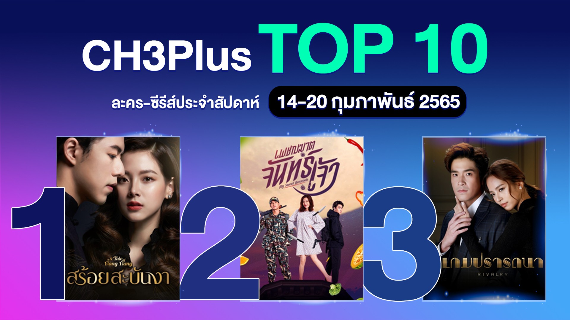 3Plus Top 10 ประจำวันที่ 14-20 กุมภาพันธ์ 2565