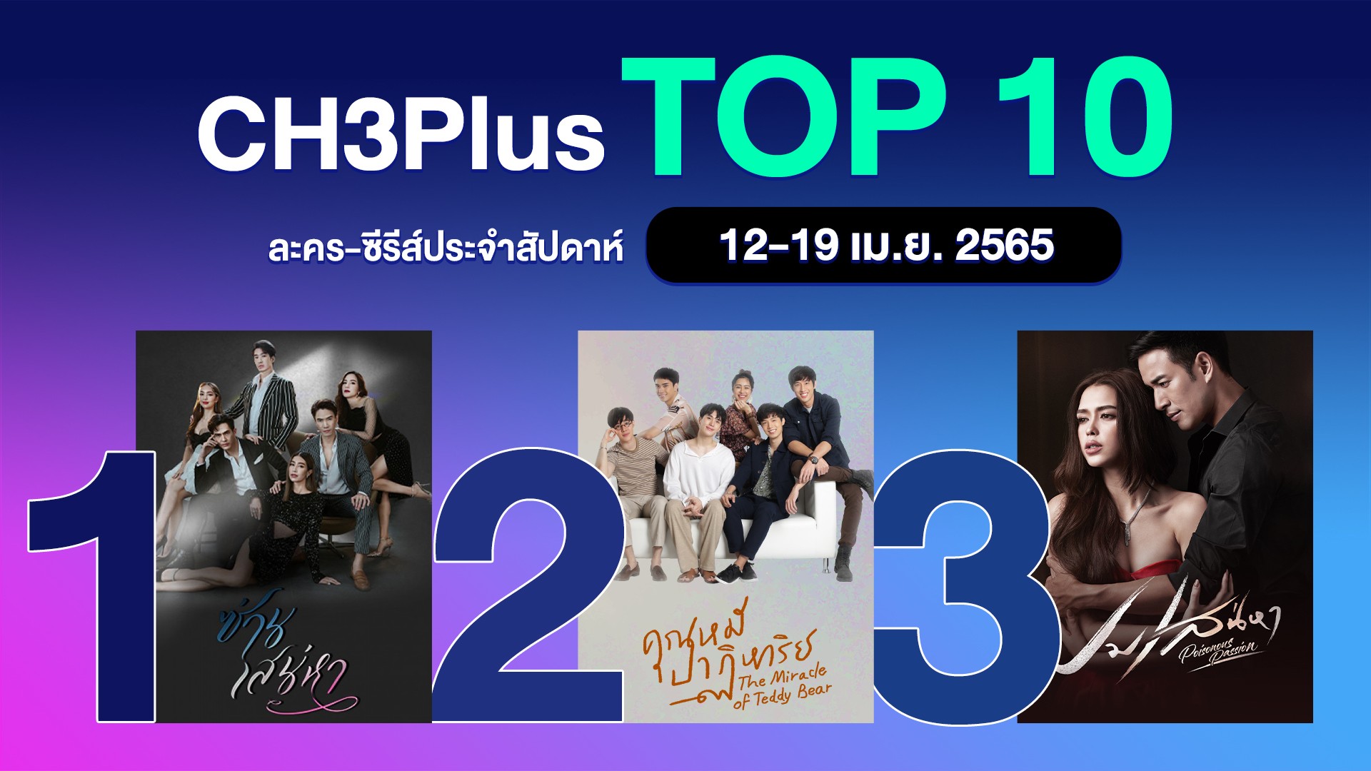 3Plus Top 10 Chart ประจำวันที่ 12-19 เมษายน 2022