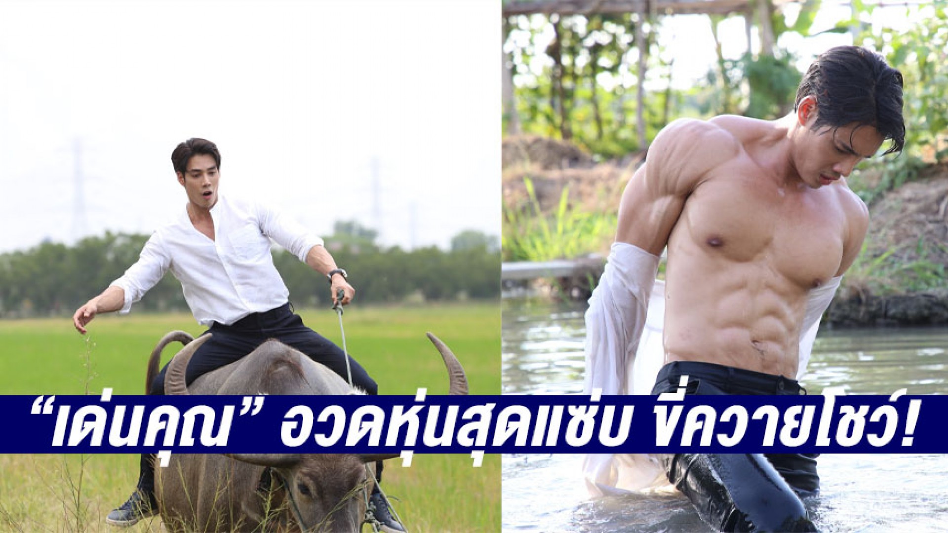 “เด่นคุณ” อวดหุ่นสุดแซ่บ ขี่ควาย! โชว์ “ติ๊ต๊ะ ชญานิศ”
