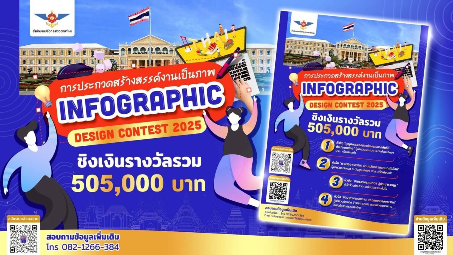 กระทรวงกลาโหม เชิญชวนร่วมส่งผลงานเข้าประกวด โครงการ INFOGRAPHIC DESIGN CONTEST 2025
